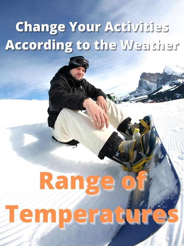 range of temperatures outdoors