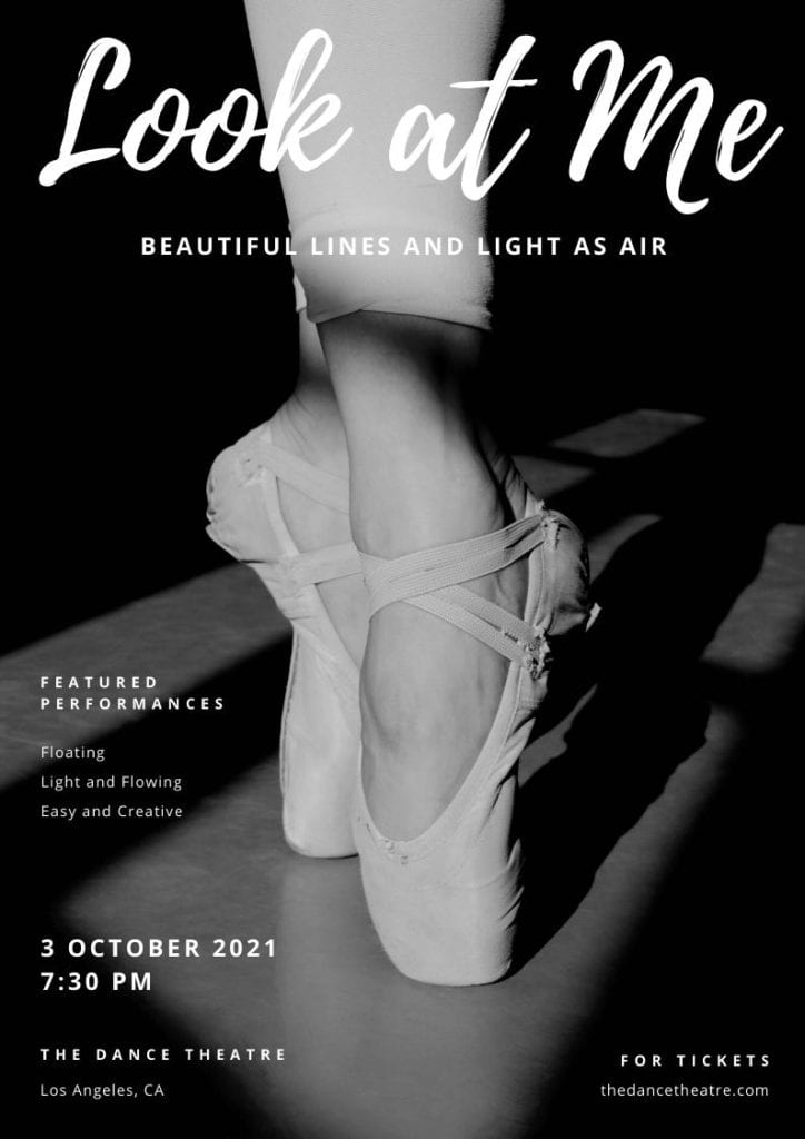 Greyscale Ballet Dance Poster