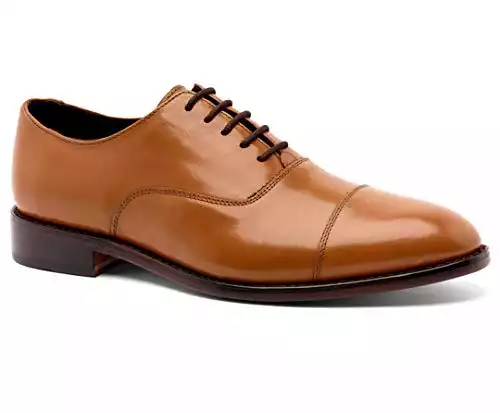 Anthony Veer Men's Dress Shoe Clinton Cap-Toe Oxford Full Grain Leather Goodyear Welted (Walnut, US 14 D)
