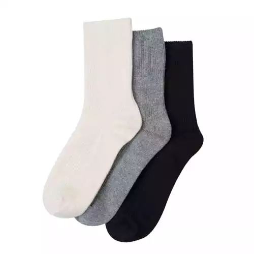 MELUSA 3 Pairs Cashmere Wool Socks for Women
