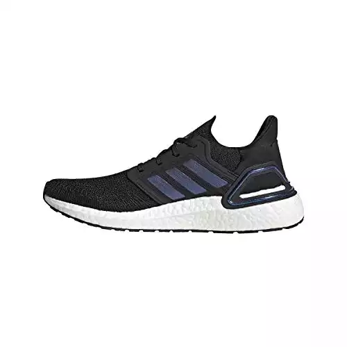 adidas Men's Ultraboost 20 Running Shoe, Black/Boost Blue Violet Metallic/White, 7 M US