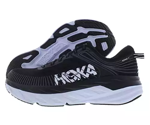 HOKA ONE ONE Bondi 7 Mens Shoes Size 10, Color: Black/White/Black