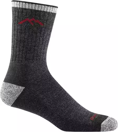 Darn Tough (Style #1466 Men's Merino Wool Hiker Micro Crew Cushion Socks (as1, alpha, m, regular, regular, Black)