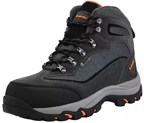 HI-TEC Men's Skamania Mid WP-M Hiking Boot, Charcoal Grey/Burnt Orange, 10.5