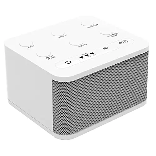 White Noise Generator, Rain Sound Machine for Sleeping, Baby Soother – Portable White Noise Machine for Office Privacy & Noise Canceling, Sound Machine Battery Operated or Plug-in Nature Noi...