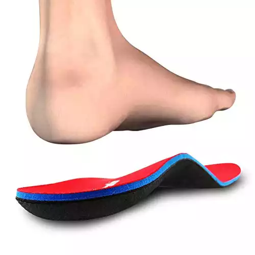 PCSsole Orthotic Arch Support Shoe Inserts Insoles for Flat Feet,Feet Pain,Plantar Fasciitis,Insoles for Men and Women Red