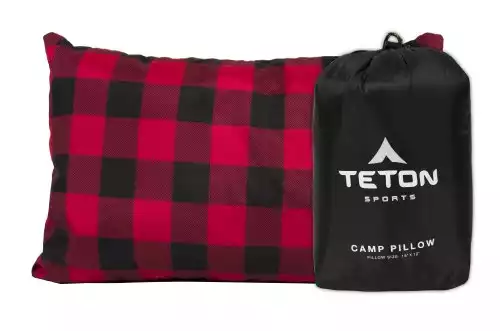 TETON Sports Camp Pillow; Great for Travel, Camping and Backpacking; Washable, Black, 12 x 18 inches ; 9.6 ounces