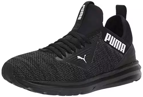 PUMA mens Enzo Beta Woven Running Shoe, Puma Black-asphalt, 8.5 US