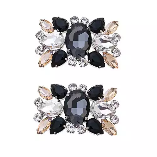 Ruihfas 2Pcs Fashion Womens Crystal Rhinestone Shoe Clips Decorations for Wedding Party Prom (Multi-color)