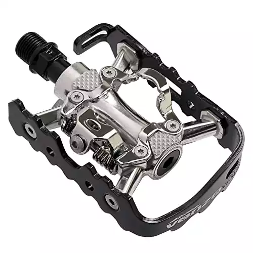 VENZO Multi-Use Compatible with Shimano SPD Mountain Bike Bicycle Sealed Clipless Pedals - Dual Platform Multi-Purpose - Great for Touring, Road, Trekking Bikes