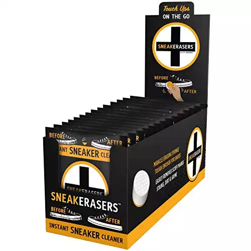 SneakERASERS™ Instant Sole and Sneaker Cleaner, Premium Pre-Moistened Dual-Sided Sponge for Cleaning & Whitening Shoe Soles (14 Pack)