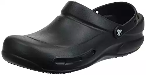 Crocs Unisex Adult Men's and Women's Bistro Clog | Slip Resistant Work Shoes , Black, 12 Women 10 Men US