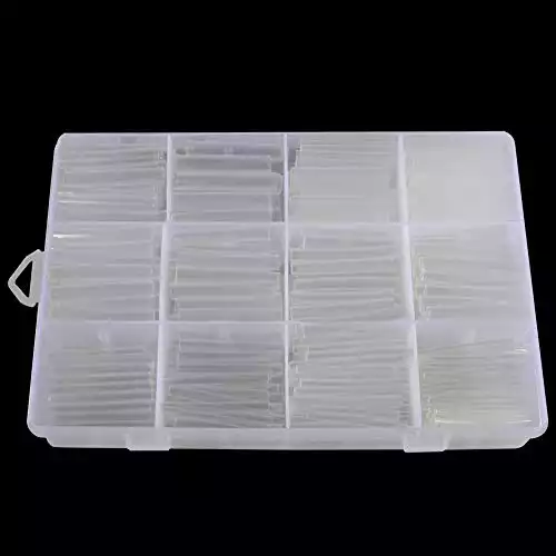 625pcs Clear Heat Shrink Tubing Kit, Heat Shrink Tubes Wire Wrap, Ratio 2:1 Electrical Cable Sleeve Assortment with Storage Case for Long Lasting Insulation Protection by MILAPEAK (8 Sizes, Clear)