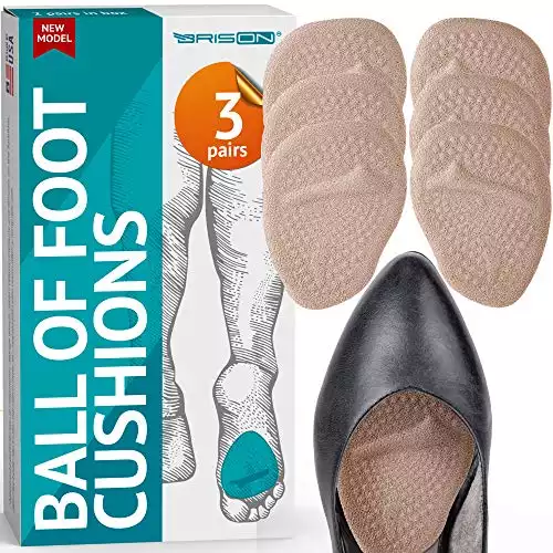 Ball of Foot Cushions for High Heels - Soft Grooved Surface Gel Insole Metatarsal Feet Pads Callus Metatarsalgia Pain Prevention no Slip Shoe Cushioning Inserts for Women - Hard