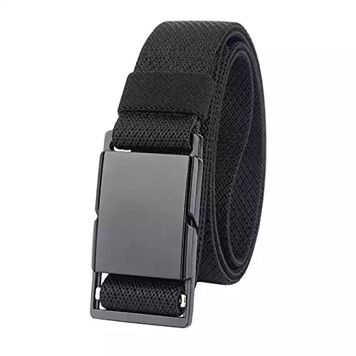 QAZSE Mens Stretch Belt Quick Release Magnetic Buckle