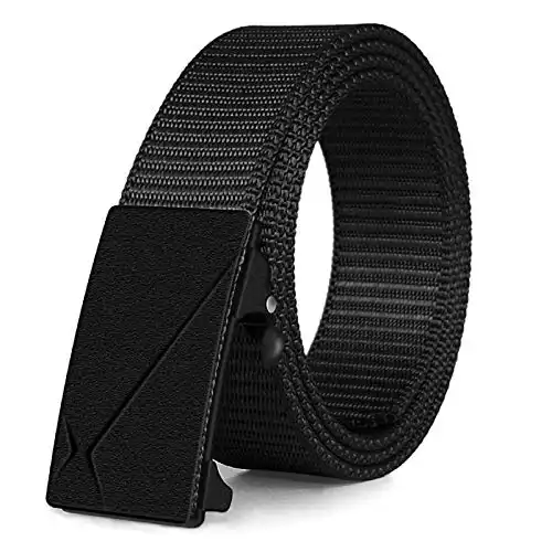FAIRWIN Mens Ratchet Web Belt,1.25 inch Nylon Automatic Buckle Belt